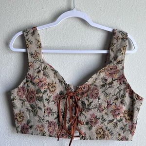 Floral Tie Front Top CIDER